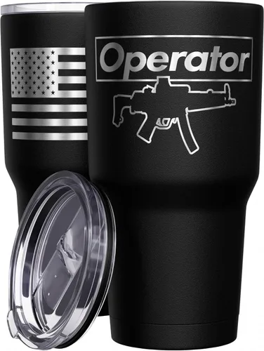 Miniatura 63 de We The People Holsters - Momma Bear - Vaso de café - Taza de viaje de café con bandera americana - Vaso grabado - Vaso termo doble - 30 onzas