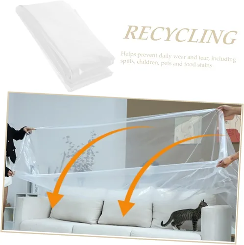 Miniatura 4 de DECHOUS Funda antipolvo para sofá, funda de cama para mascotas, funda de plástico para cama, protectores de muebles de plástico, funda de sofá