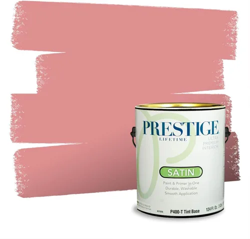 Miniatura 715 de Prestige Paints Pintura exterior e imprimación en uno, 1 galón, plano, coincidencia comparable de Valspar* Amber Rose*