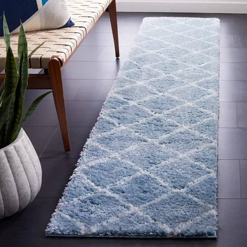 Miniatura 46 de SAFAVIEH Tahoe Shag Collection - Alfombra para pasillo, 2 x 9 pies, diseño de enrejado, no desprende pelusa y de fácil cuidado, 1.2 pulgadas