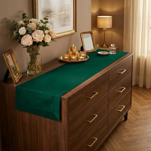 Miniatura 21 de Luxe Shine™ by D'Moksha - Camino de mesa negro de 36 pulgadas, elegante camino de mesa de seda, lavable a máquina, 14 x 36 pulgadas para tocador
