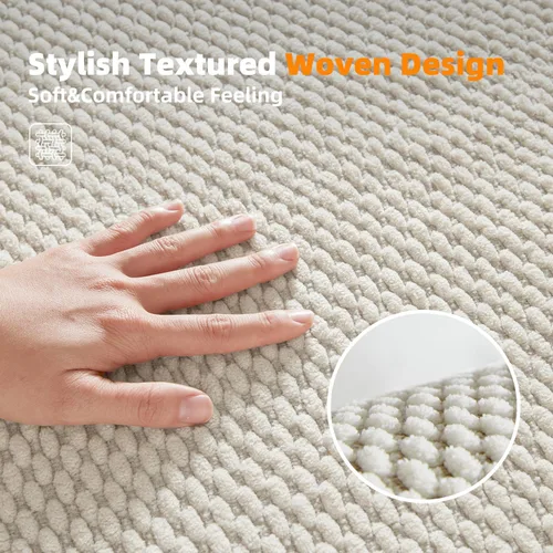Miniatura 2 de BULULOM Alfombras de baño de chenilla, antideslizantes, absorbentes, de secado rápido, delgadas, lavables, para suelo de baño, ducha, fregadero
