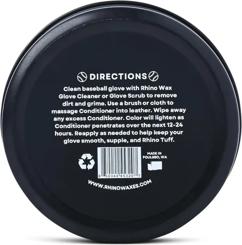 Miniatura 9 de Rhino Wax - Baseball Glove Conditioner - Condition Ball Mitts or Softball Gloves with Premium Leather Mitt Balm - Deeply Moisturizes, Speeds up