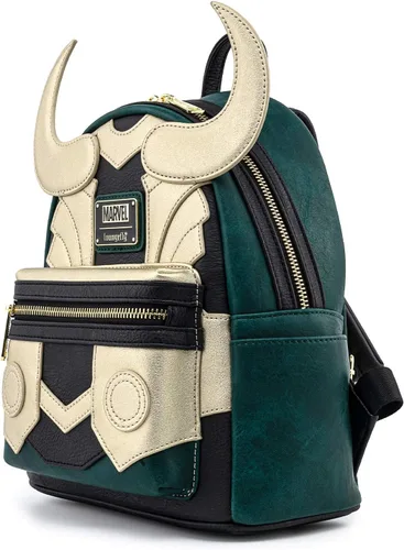 Miniatura 2 de Loungefly Marvel Loki Cosplay - Bolso de hombro para mujer, de piel sintética, doble correa, Multi, Classic
