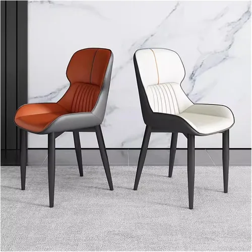 Miniatura 6 de Accent Chairs, Modern Accent Chairs Faux Leather Dining Chairs Mid Century Side Chair Leisure Chair with Metal Legs for Living Room