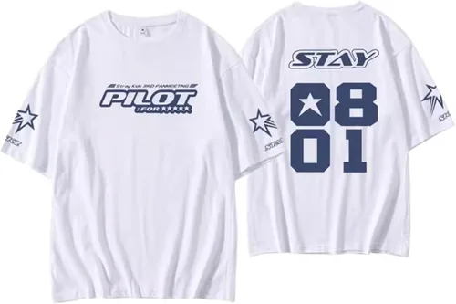 DHSPKN Stray Kids - Camiseta de 5 estrellas para álbum de Felix Jisung, Hyunjin Minho, Bangchan Changbin, camiseta unisex para conciertos