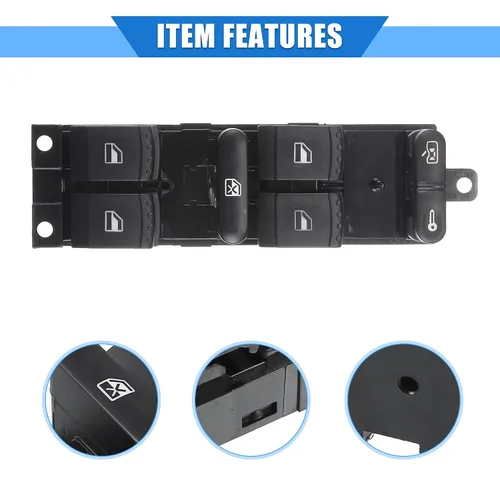 Miniatura 4 de Interruptor de control de ventana de coche compatible con Skoda Octavia I 1U5 Estate 1996-2010, plástico duradero negro delantero derecho