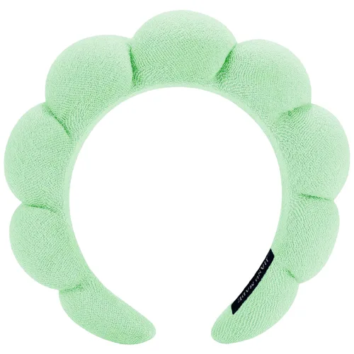 Miniatura 18 de AOENJIE Diademas de spa para lavar la cara o maquillaje, diademas de burbuja de esponja para el cuidado de la piel, diadema de tela de rizo