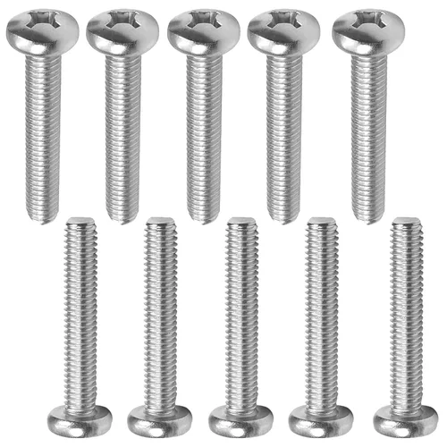 Miniatura 11 de MroMax 5 tornillos de máquina Phillips de cabeza plana M8 x 0.984 in, acero inoxidable 304 18-8, rosca completa, tornillos de cabeza cruzada gris