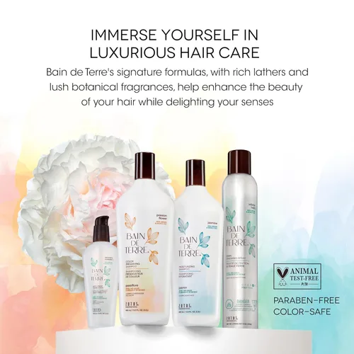 Miniatura 6 de Bain de Terre Champú largo y saludable con aceite de almendras dulces, fuerza y protección para cabello débil y dañado, con aceites de argán