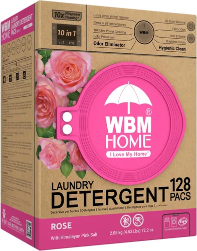 Miniatura 9 de WBM Home Cápsulas de lavandería 5 en 1, total de 96 unidades, ultra concentrado con potente tecnología de levantador de manchas, suavizante de tela