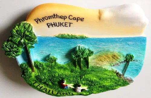 Miniatura 3 de WitnyStore Tiny Laem Phromthep Cape en Phuket, Tailandia Sudeste de Asia Atracciones turísticas Resina Imán de refrigerador Recuerdo del viajero 3D