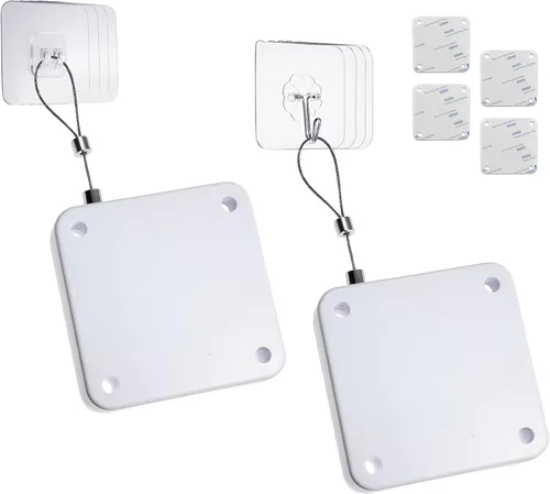 Miniatura 9 de Juego de 2 cierrapuertas con sensor automático sin perforaciones, multifuncional, con cordón, para residencial, comercial, dormitorio, habitación