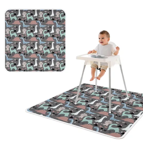 Miniatura 70 de BapronBaby Adventure Awaits - Tapete impermeable para debajo de sillas altas, suelos, mesas, tiempo de juego o artes y manualidades, lavable a