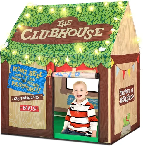 Tienda de campaña para niños pequeños con luces de estrella, casa de juegos para niños y niñas, Navidad, cumpleaños, casa club, juguetes Multicolor