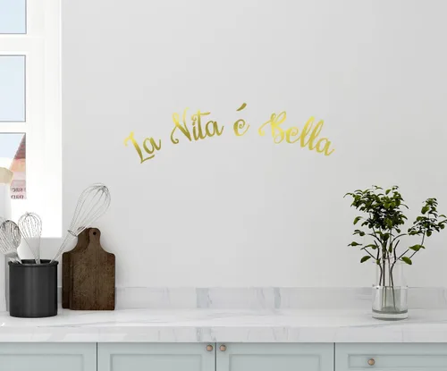 Miniatura 10 de 24"x6" la vita e Bella la vida es bella Cita de cocina Home House Italiano Frase diciendo calcomanía de Pared Arte Mural Home Decor