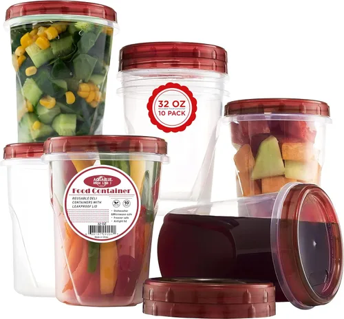 Miniatura 9 de AQUA BLUE Recipientes de almacenamiento para congelador de sopa con tapas superiores giratorias [16 onzas – paquete de 10 unidades] Recipiente