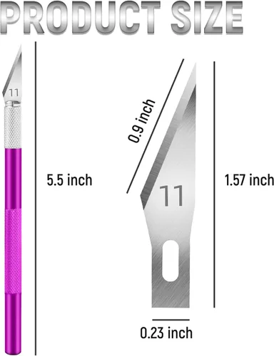 Miniatura 2 de Jetmore Juego de 10 cuchillos Exacto, cuchillo de precisión para manualidades, cuchillo de hobby, cuchillo de arte con cuchillas afiladas