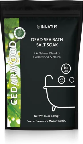 Sal de baño calmante del Mar Muerto en remojo con 21 minerales, relajante, desintoxicante y nutritivo para la piel, 14 onzas, infundida con aceites