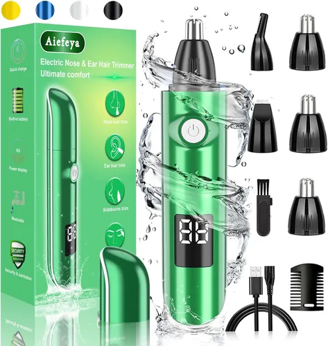 Miniatura 9 de Recortador de nariz para hombres y mujeres, removedor profesional de cejas y vello facial, IPX7 impermeable, recargable por USB, fácil limpieza