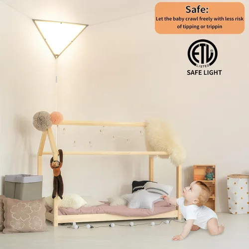 Miniatura 4 de Luz de esquina mejorada, luces LED de esquina de 20 W 2000 lm para sala de estar, luces de techo enchufables con cable de 10 pies, luces de esquinas