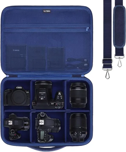 Miniatura 20 de Estuche para cámara compatible con Canon EOS Rebel T7/R50/R6 Mark II/R100/R50 V/T6/R8/R10/R5 Mark II/RP/R7/5D Mark IV/SL3/R5/T100 DSLR, lente