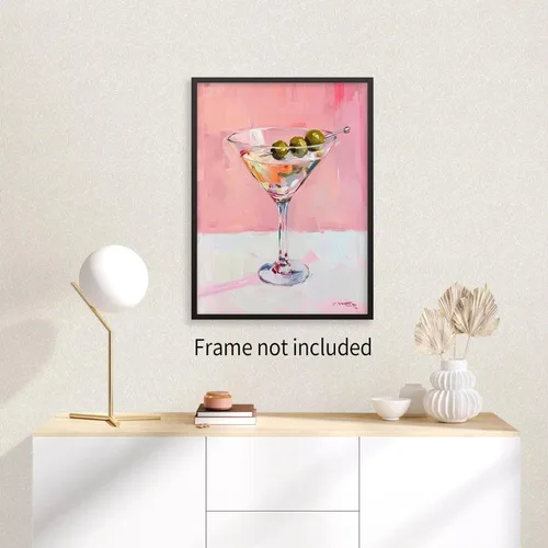 Miniatura 5 de Pósteres vintage de Martini rosa a la moda, cócteles, bebidas alcohólicas, impresiones artísticas de pared para el hogar, apartamento, cocina, bar