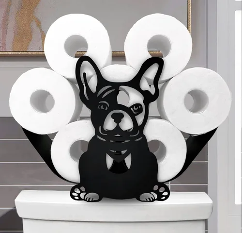 Miniatura 17 de Black Bear - Soporte de papel higiénico de metal, divertido soporte de papel de animales para baños, organizador independiente con capacidad para 8