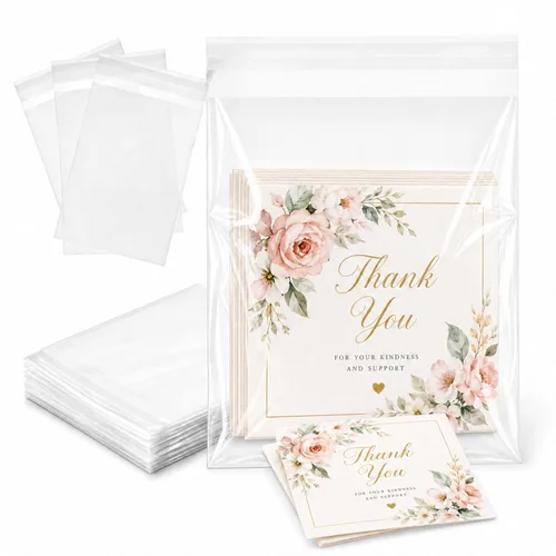 Miniatura 11 de 200 bolsas transparentes de celofán para panadería autosellables de 3x5-1.4 mils de grosor, bolsas pequeñas de plástico adhesivo OPP para galletas