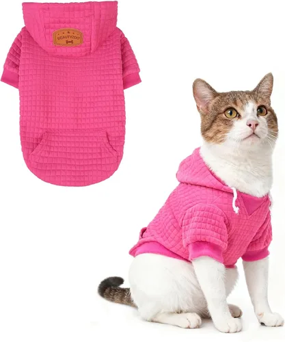 Miniatura 96 de BEAUTYZOO Sudadera con capucha para perro pequeño con bolsillos, ropa para perros pequeños y medianos, niño y niña, abrigos de algodón laminado tipo