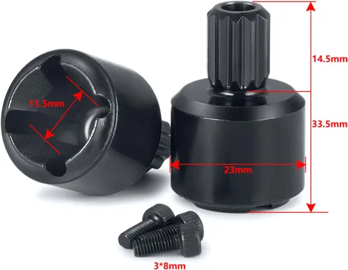 Miniatura 2 de AXSPEED 2 unids/set negro resistente Drive Cup 2 ranuras diseño para 1/5 TRX X-MAXX 8S 7754X RC camión actualización piezas