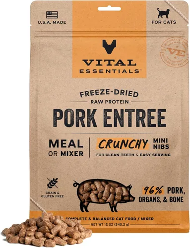 Miniatura 21 de Vital Essentials Comida Cruda Liofilizada de Conejo para Gatos tipo Comida o Mezclador, Trocitos Crujientes, 8 oz