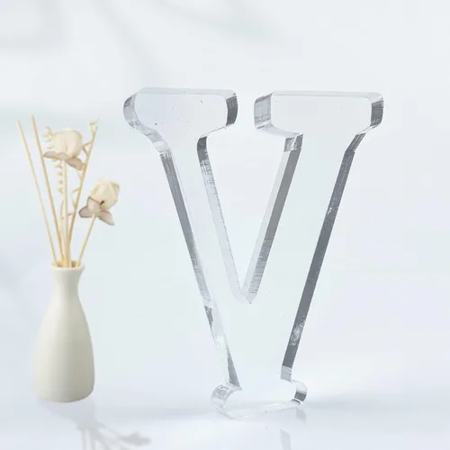 Miniatura 21 de Letras acrílicas diseñables de 4 pulgadas, letras acrílicas sin terminar para decoración de pared, letras decorativas de pie en rodajas, decoración