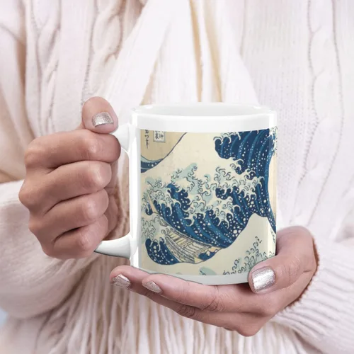 Miniatura 3 de Great Wave Off Kanagawa - Taza de café (20 onzas), color blanco