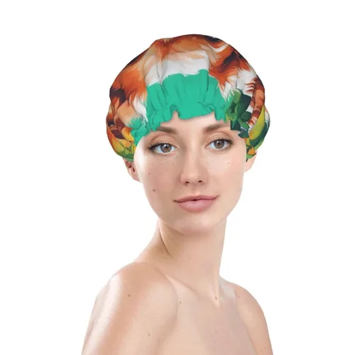 Miniatura 3 de A Cute Dog Reusable Double Layer Waterproof Shower Cap With Elastic Cord For Home Cleaning Facial Care Shower