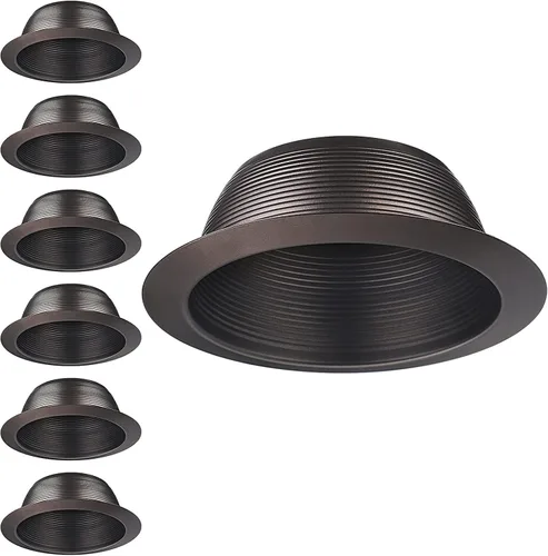 TORCHSTAR Borde de luz integrado de 6 pulgadas, bronce aceitado de una pieza, Full Metal, para bombillas PAR30, PAR38, R30, BR30, BR40, para latas