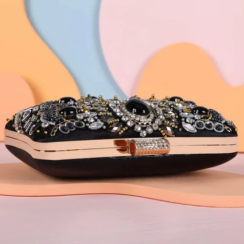 Miniatura 5 de Fawziya Evening Purse Crystal Beaded Pearl Big Clutch Bags For Women Clutches