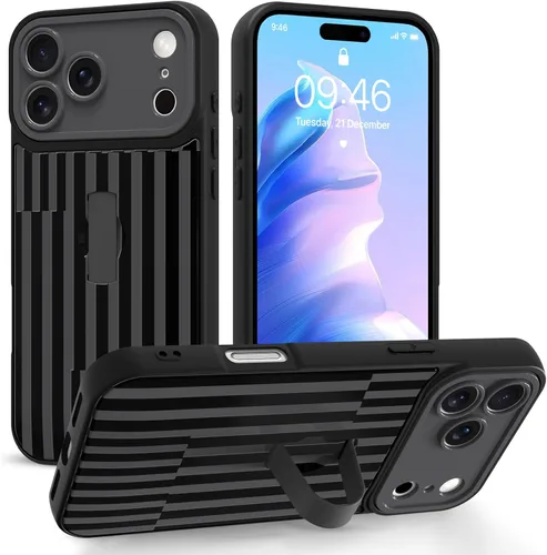Miniatura 95 de Funda compatible con iPhone 17 Pro Max con correa de mano para los dedos, funda de teléfono con estampado de leopardo y guepardo para mujeres