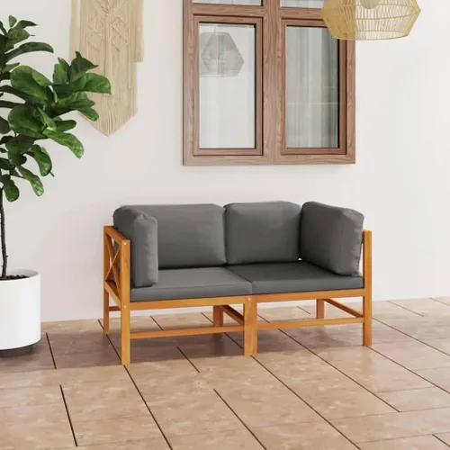 Miniatura 10 de Ensemble de Salon de Jardin 4 Pièces en Teck Crème avec Coussins Polyester, Confortable et Modulaire Pour Terrasse, Balcon ou Jardin, Design