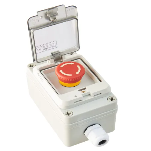 Miniatura 7 de Caja de botón de presión ip67 con botón de parada de emergencia, botón de cerradura, interruptor de llave de botón de presión con cubierta Botón
