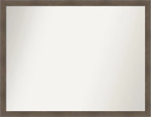 Miniatura 195 de Amanti Art Espejo de pared personalizado no biselado (24 x 27 pulgadas), marco estrecho de nogal chipre - varios tamaños personalizados - Espejo