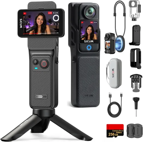 Miniatura 10 de SJCAM C400 4K Travel Vlogging Cámara,Cámara corporal de grabación 7H para creadores y bloggers de YouTube, estabilizador de 6 ejes y pantalla táctil