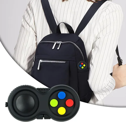 Miniatura 7 de juguete original de concentración Fidget, juego de controlador clásico de goma con 8 funciones Fidget y cordón - Excelente para aliviar el estrés