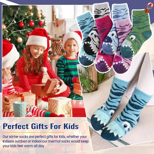Miniatura 35 de Eocom 6 pares de calcetines de invierno cálidos de lana para niños y niñas