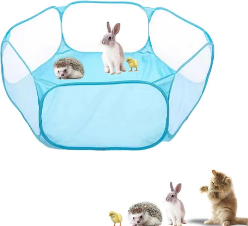 Miniatura 11 de Corralito para animales pequeños, tienda de campaña interactiva emergente portátil para mascotas, valla interior y exterior para conejos, conejillos