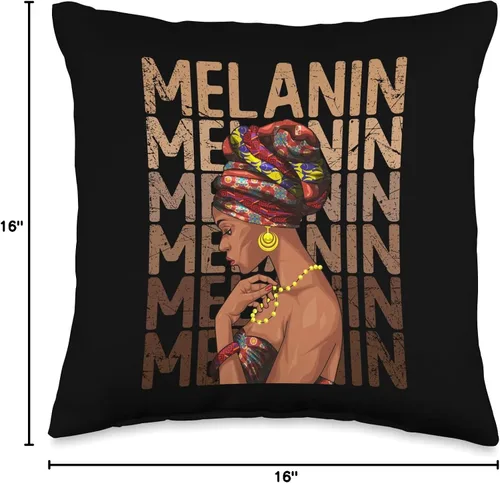 Miniatura 4 de Black History Month Afro Lover Girl Women Black Strong Women Afro Love Melanin - Almohada de niña africana, 16 x 16 pulgadas, multicolor
