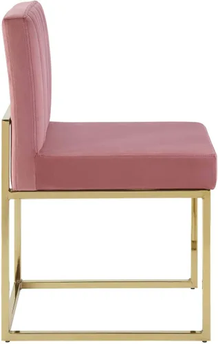 Miniatura 4 de Modway EEI-3806-GLD-DUS Carriage Channel - Silla de comedor de terciopelo con base copetuda, color rosa polvoriento dorado