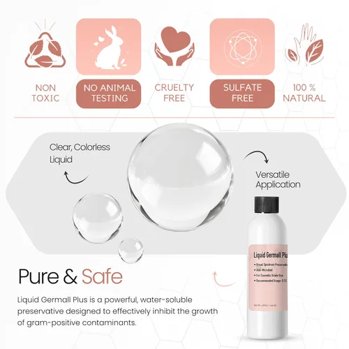 Miniatura 8 de Germall Plus - Conservante natural - Líquido transparente - Excelente conservante de amplio espectro compatible con la mayoría de los ingredientes