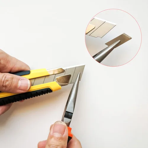 Miniatura 4 de Cuchillo utilitario extra resistente de 0.984 in, 3 unidades, cuchillo Exacto, cortador de caja, cuchillo de construcción, cuchillo retráctil de 1
