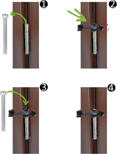 Miniatura 3 de Kare & Kind 4 topes de puerta con bisagra de níquel, topes de puerta para bisagra, con puntas protectoras para parachoques, fáciles de instalar
